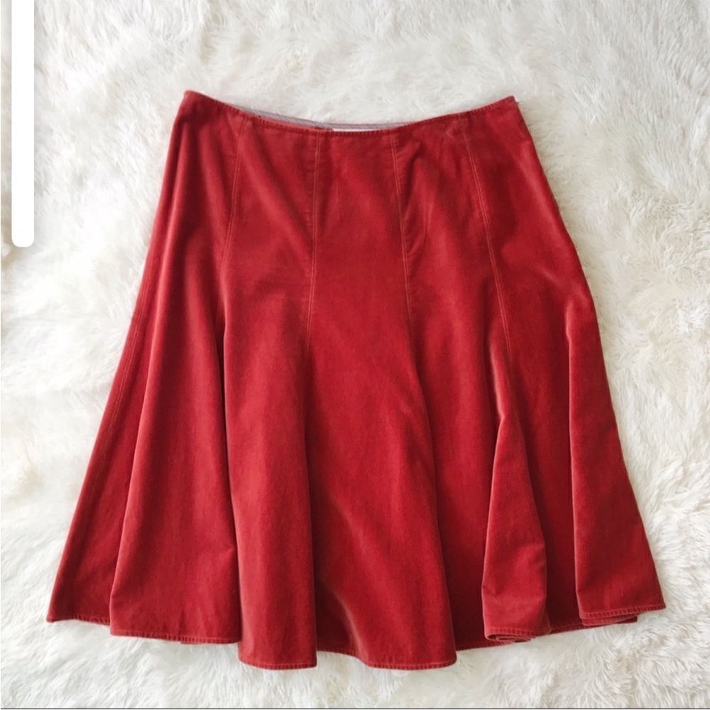 Sundance Orange Velvet Boho Skirt Feminine Contemporary Event Festival - Picture 11 of 11